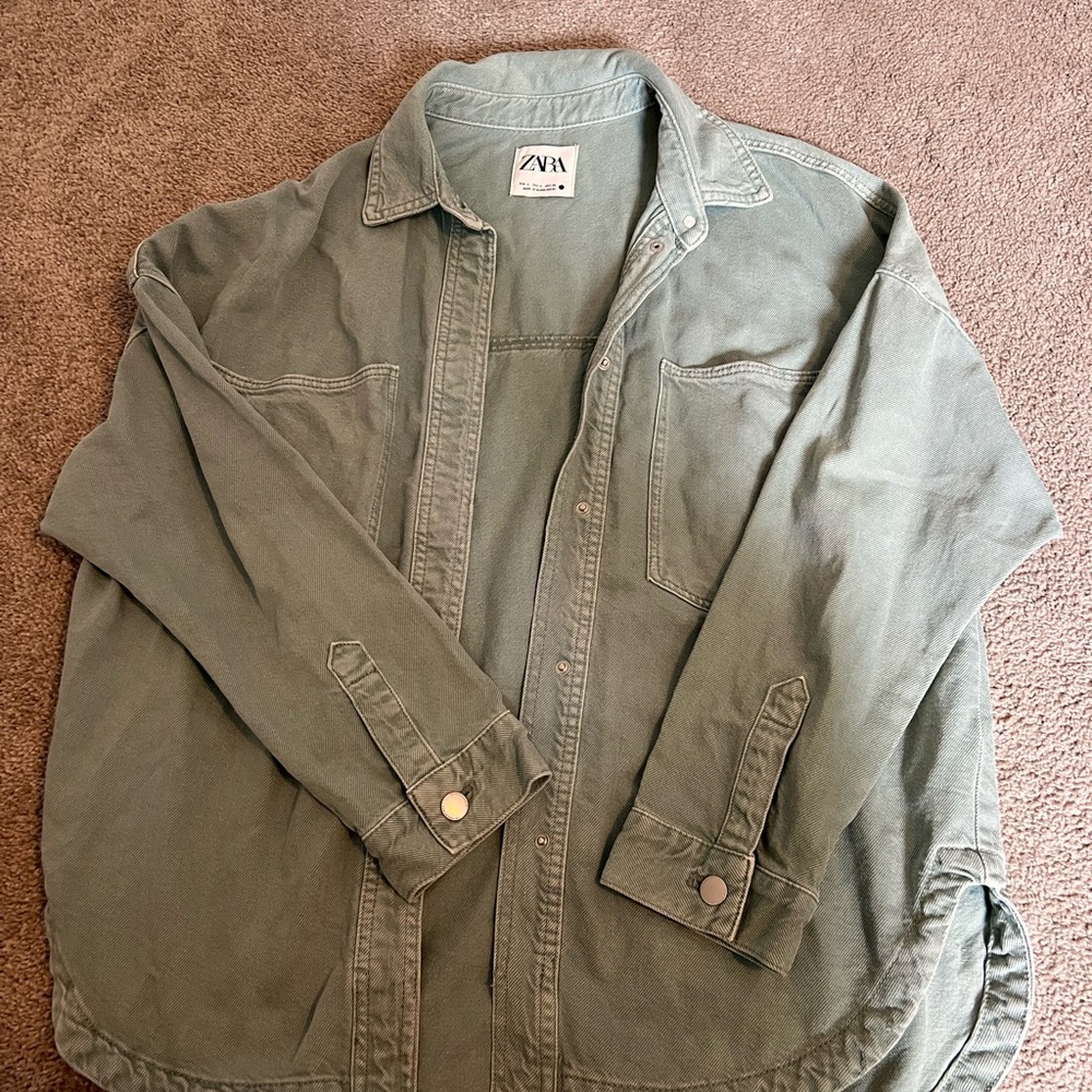 Zara Green Jean Jacket